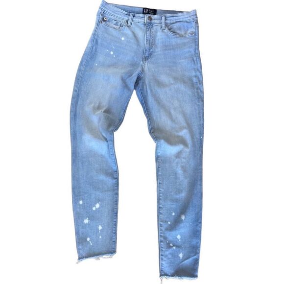 Gap denim jeans high rise leggings light distressed denim size 8/29 - Picture 1 of 14